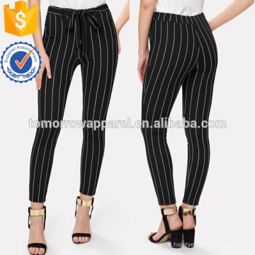 Pantalon skinny à rayures verticales Fabrication de vêtements en gros pour femmes (TA3077P)
